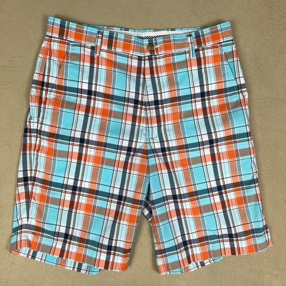 Footjoy Mens 32 Golf Shorts Multicolor Plaid Mid Rise Pockets Zipper Fly - Picture 1 of 13